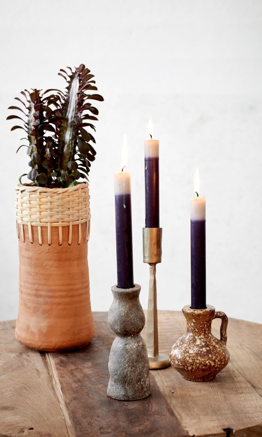 Kitchen & Garden Plümo | Fog Marbled Candle Holder