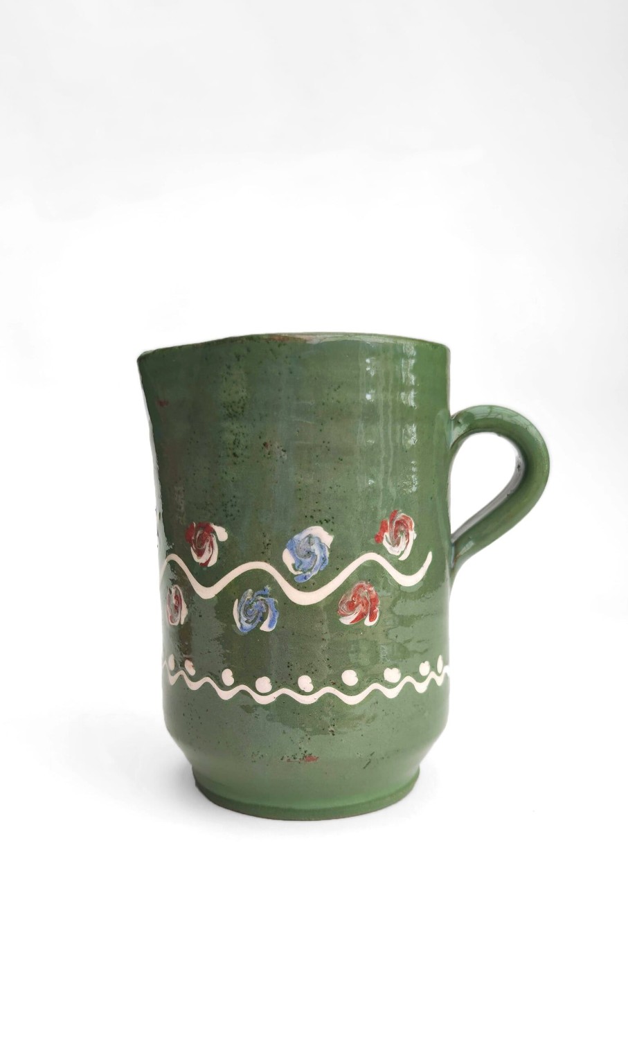 Kitchen & Garden Plümo | Tall Glazed Jug - Moss Green