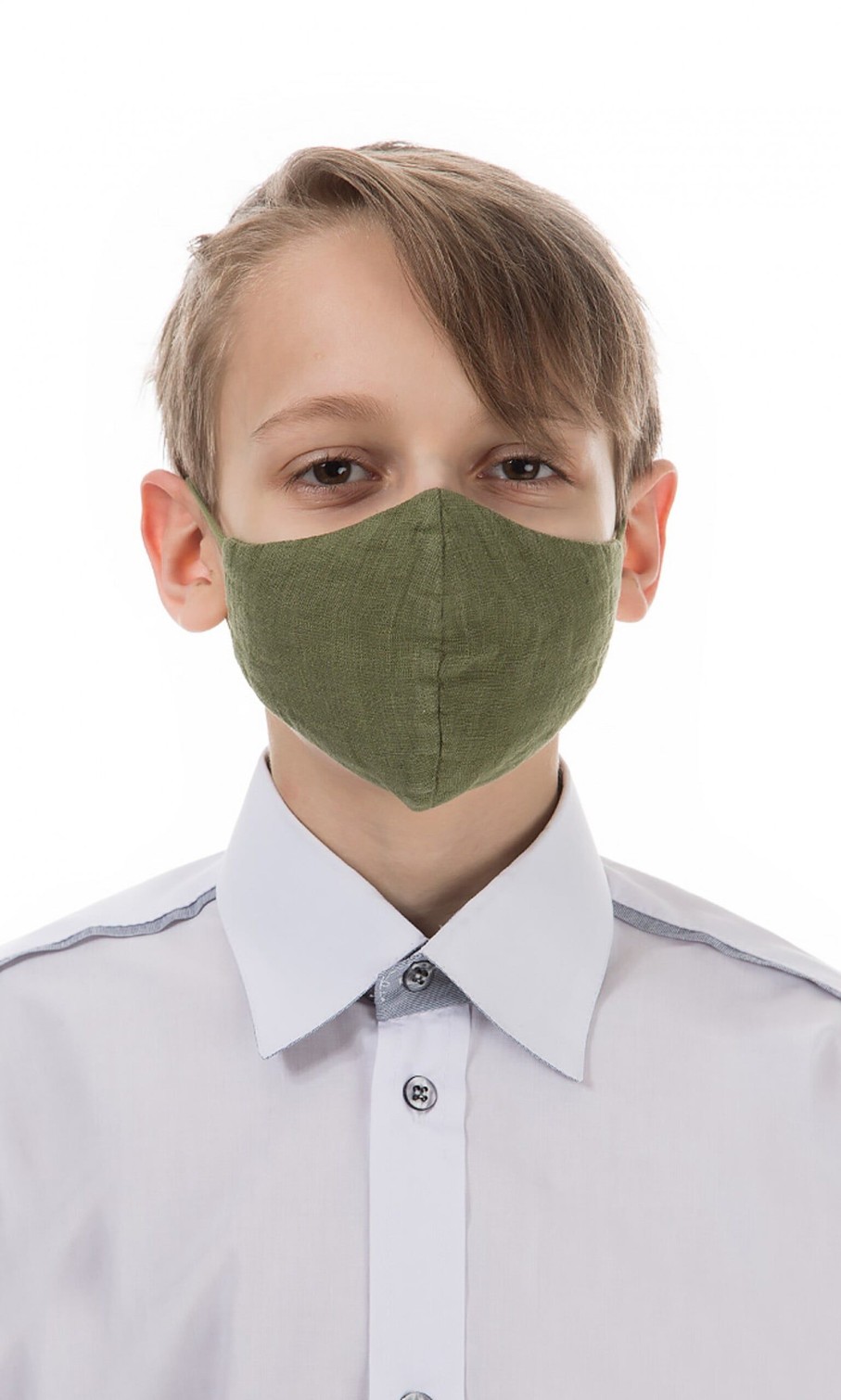 Fashion Plümo | Organic Linen Kids Mask - Khaki