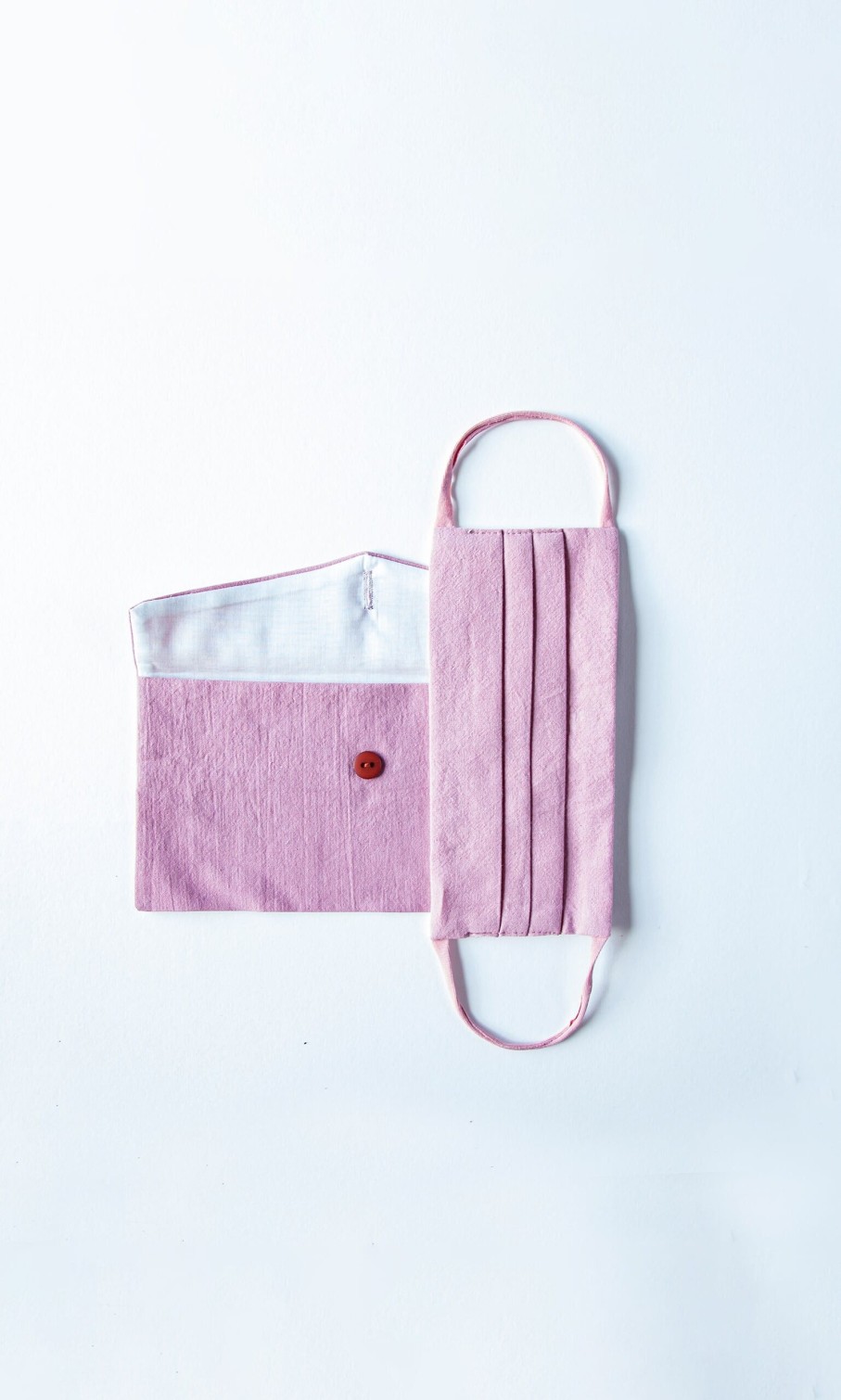 Fashion Plümo | Pleated Face Mask & Pouch - Rose