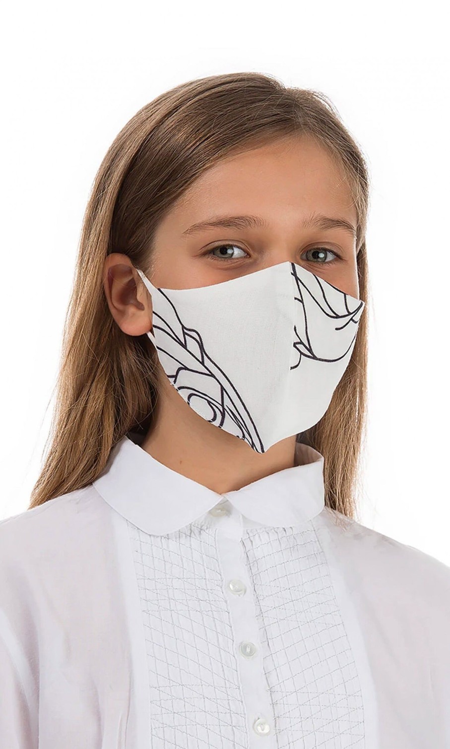 Fashion Plümo | Organic Linen Kids Mask Swirl