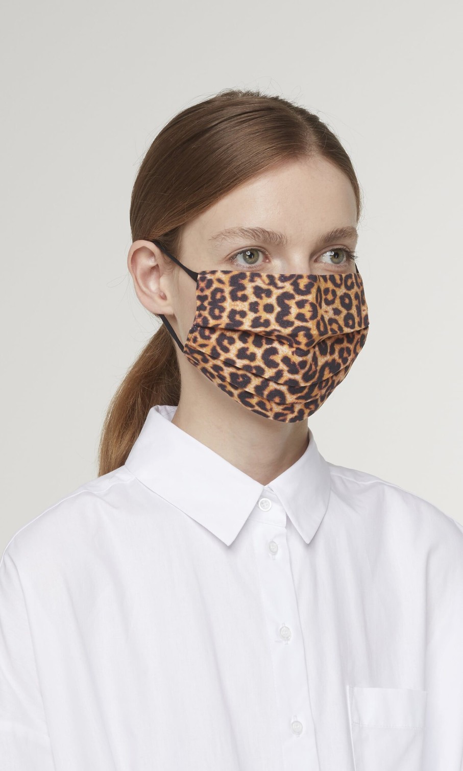 Fashion Plümo | Pleated Linen Mask - Leopard Print