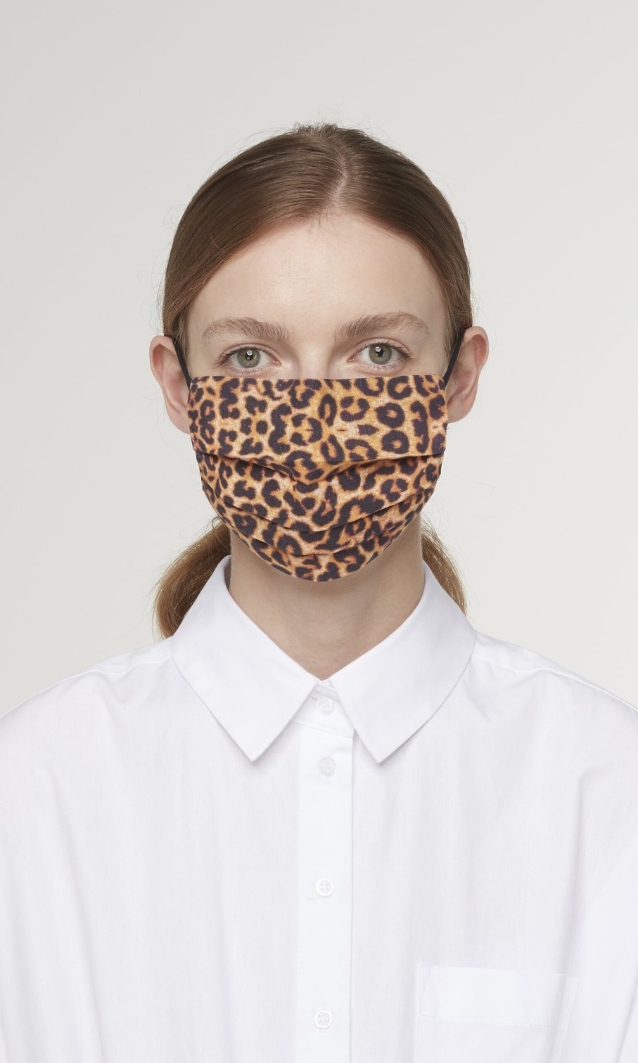 Fashion Plümo | Pleated Linen Mask - Leopard Print