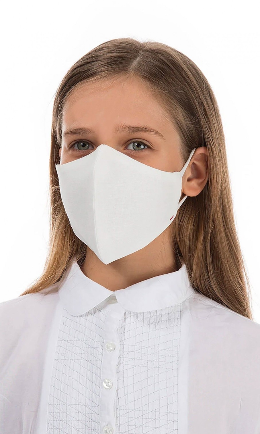 Fashion Plümo | Organic Linen Kids Mask White Cloud