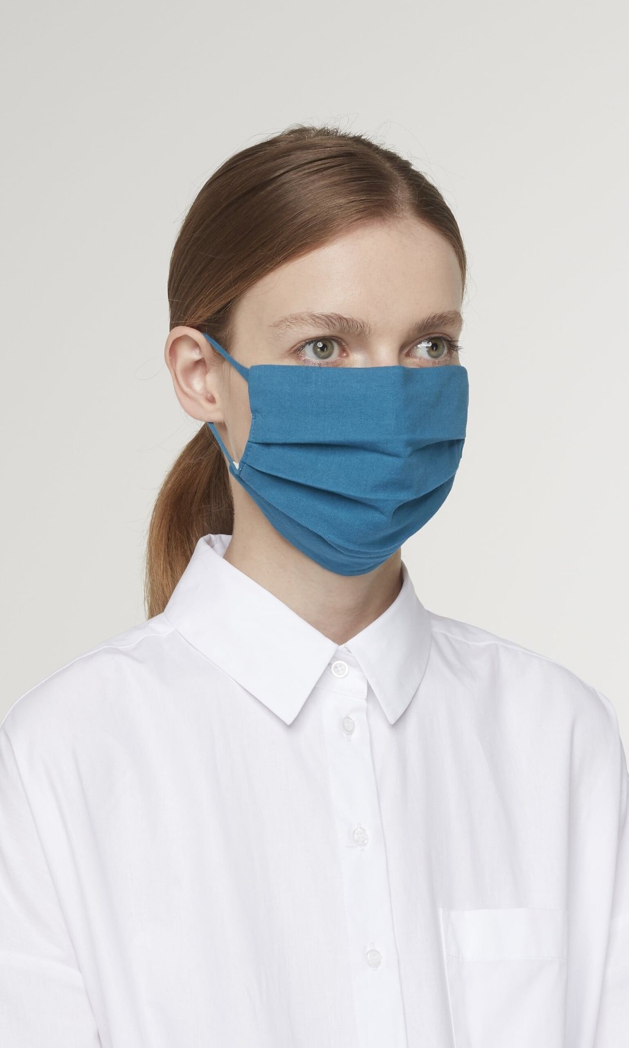 Fashion Plümo | Pleated Face Mask & Pouch - Finnish Blue