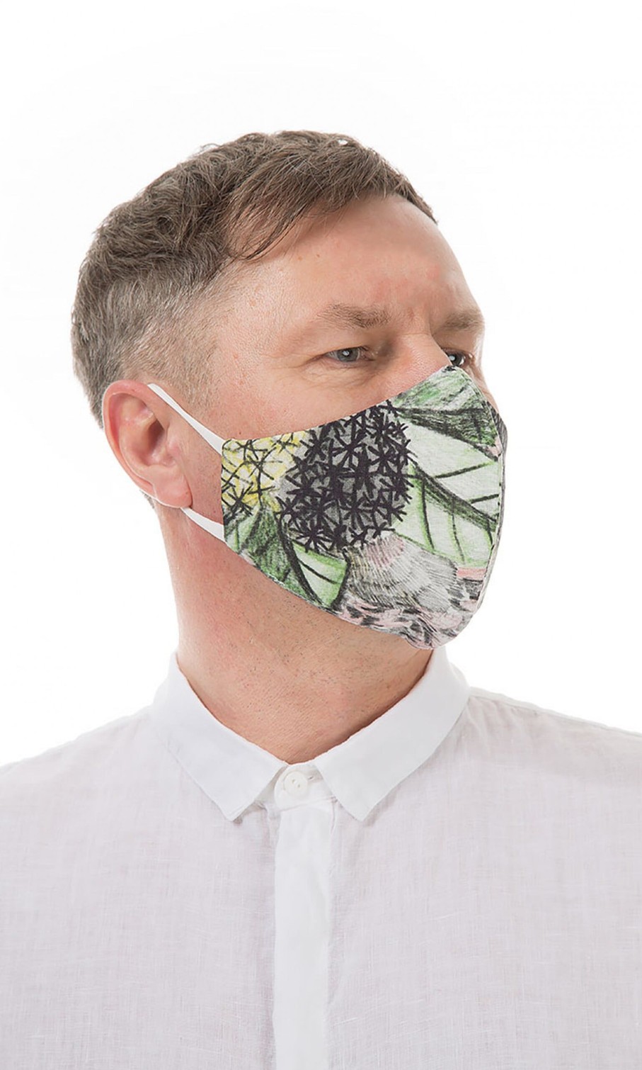 Fashion Plümo | Organic Linen Mask Men Foliage