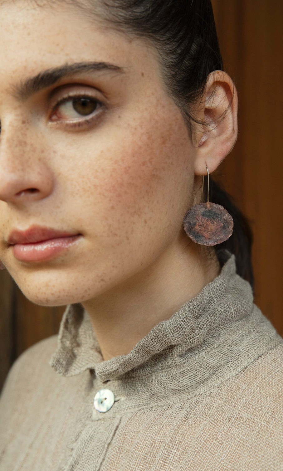 Jewellery Design Plümo | Copper Pebble Earrings